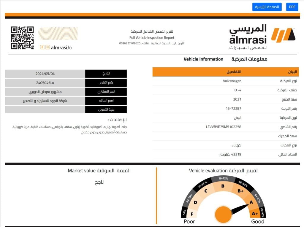 تقرير القحص في مركز المريس